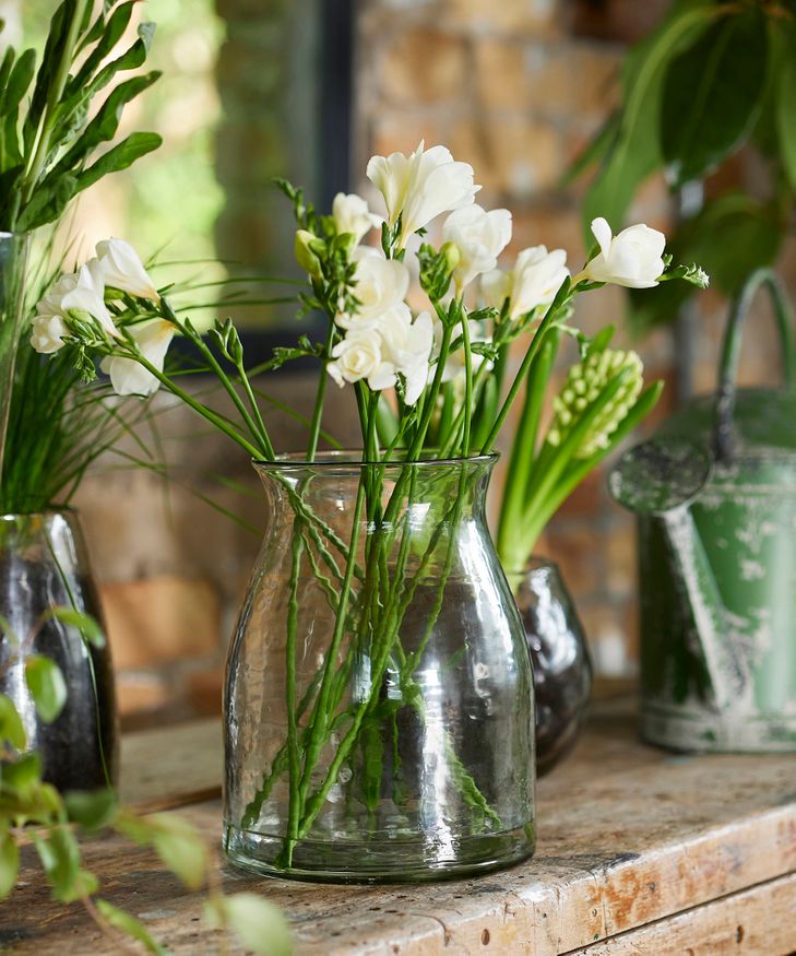 French Country Collections Dappled Clear Fluted Vase