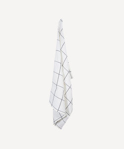 French Country Collections Woven Check Tea Towel Off-White & Black