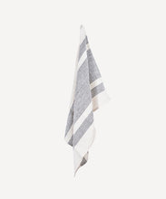 Load image into Gallery viewer, French Country Collections Woven Multi Stripe Tea Towel Natural &amp; Black
