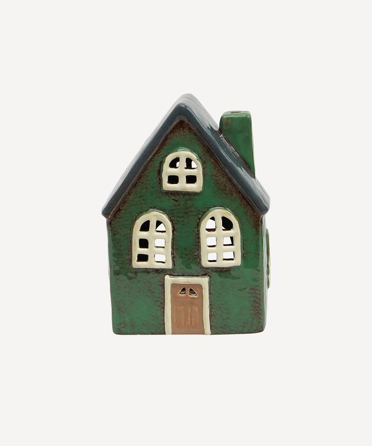 French Country Collections Alsace Tea Light Barn Green