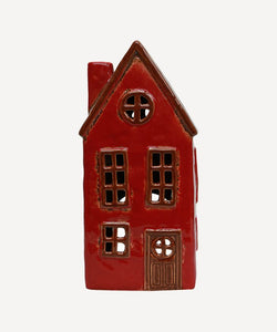 French Country Collections Alsace Tea Light Barn Red