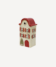 Load image into Gallery viewer, French Country Collections Alsace Tea Light Villa Christmas Stone with Red Shutters
