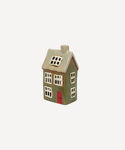 French Country Collections Alsace Tea Light House Christmas Green