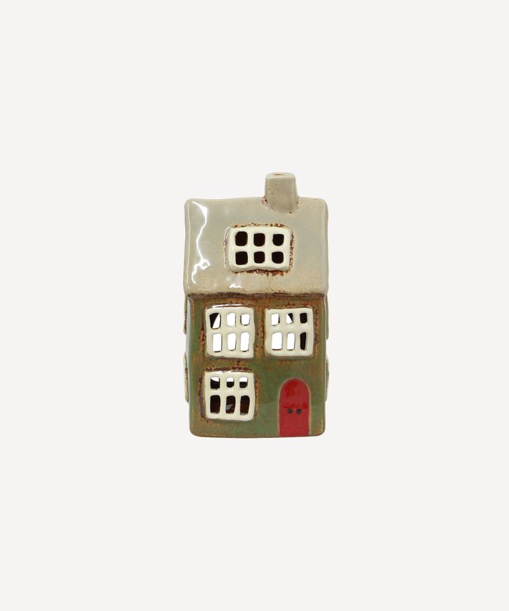 French Country Collections Alsace Tea Light House Christmas Green