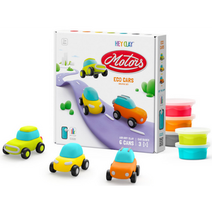Hey Clay- Eco Cars Set, 6 cans