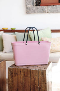 Hinza Large Dusty Pink Bag- Green Plastic