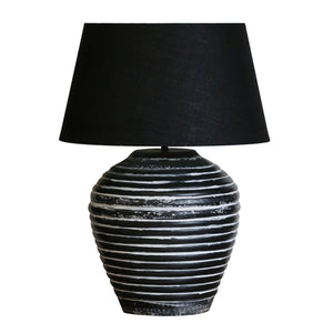 CC Interiors Haveli Lamp in Black/White Finish with Black Shade
