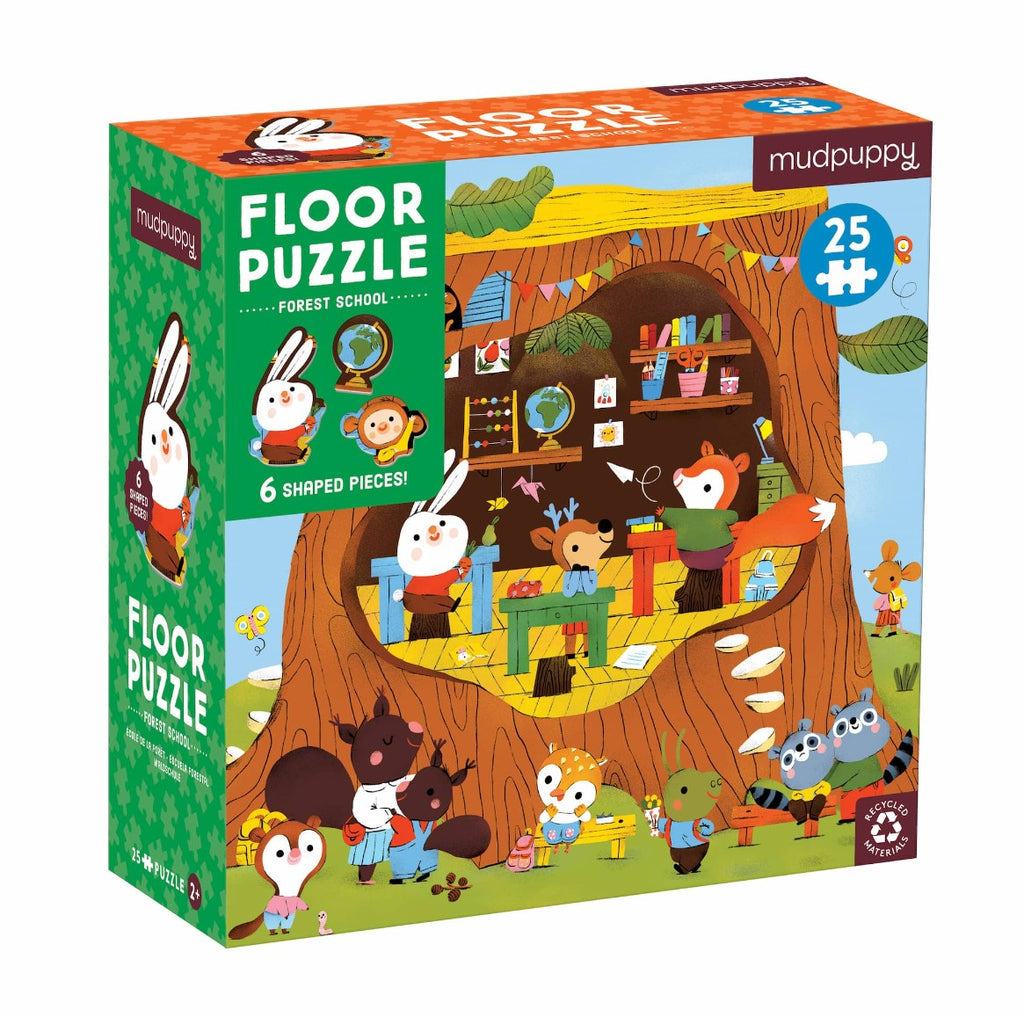 Mudpuppy Forest School 25 Piece Floor Puzzle With Shaped Pieces
