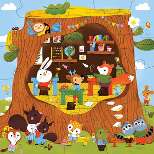 Mudpuppy Forest School 25 Piece Floor Puzzle With Shaped Pieces