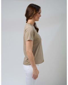 Stella & Gemma Ace T-Shirt- Sage Leopard Cross