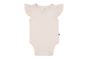 Burrow & Be Almond Blush Pointelle Flutter Bodysuit