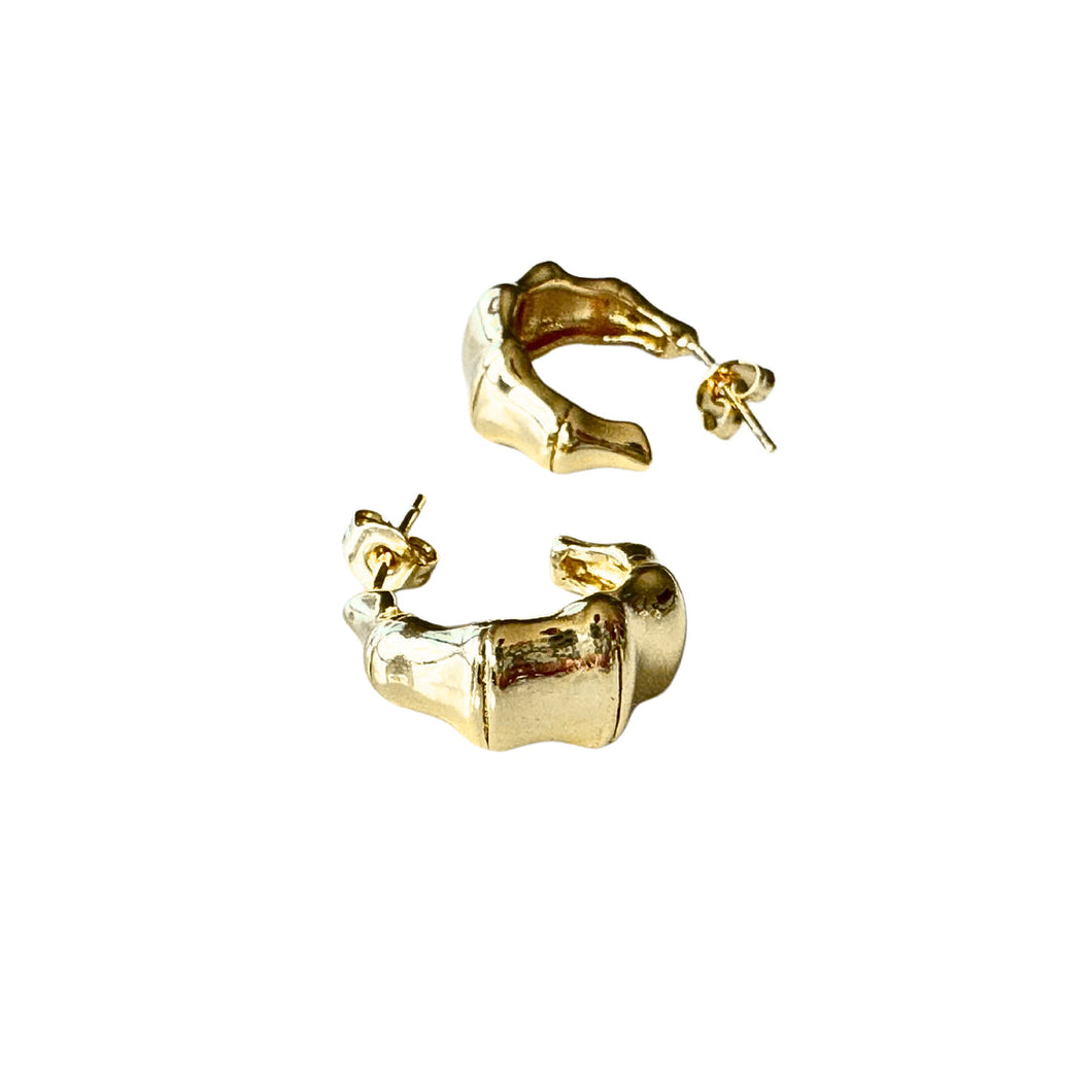Lindi Kingi Gold Bamboo Hoops