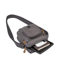 Load image into Gallery viewer, Troop Classic 213 Small Flap Front Cross Body Bag- Charcoal
