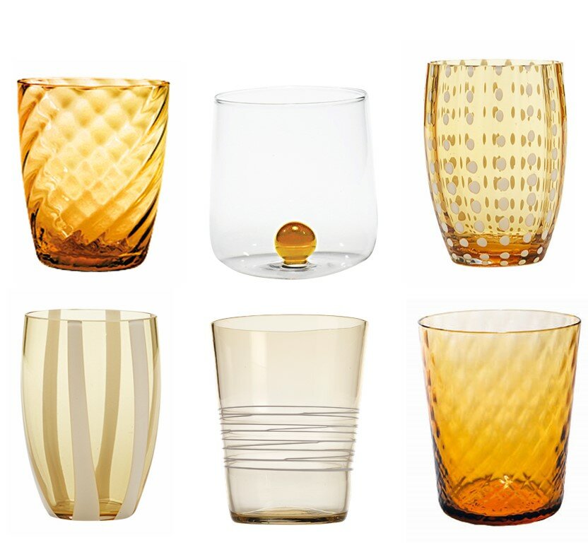 Zafferano Melting Pot Tumblers set of 6 Amber