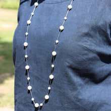 Load image into Gallery viewer, Fabuleux Vous Perle Silver Pearl Stainless Steel Necklace 100cm
