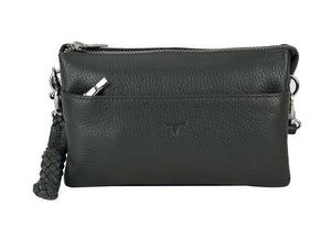 Urban Forest Sofie Small Leather Clutch/Sling- Rambler Forest Green
