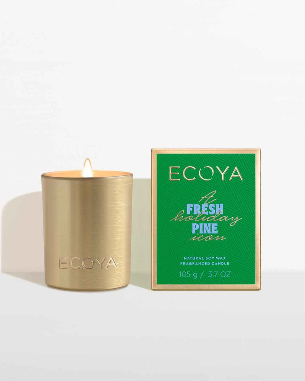 Ecoya Holiday Collection Mini Fresh Pine Goldie Candle
