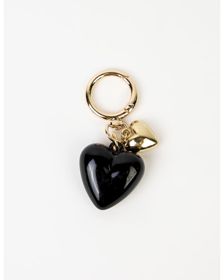 Stella & Gemma Bag/ Key Charm Black Heart