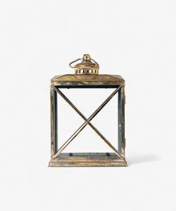 French Country Collections Calypso Lantern Small Aged Gold