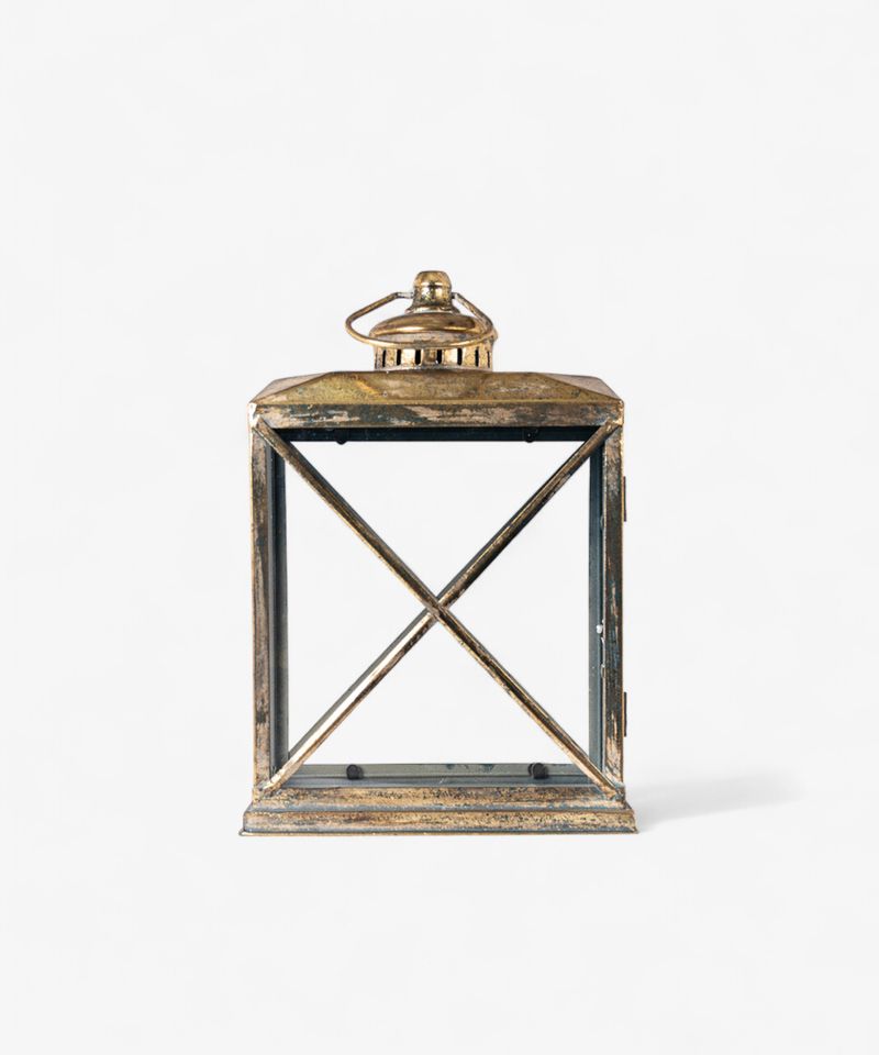 French Country Collections Calypso Lantern Small Aged Gold
