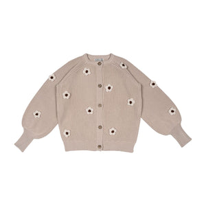 Arthur Ave Beige Flower Cardigan