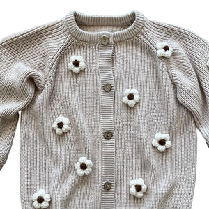 Arthur Ave Beige Flower Cardigan