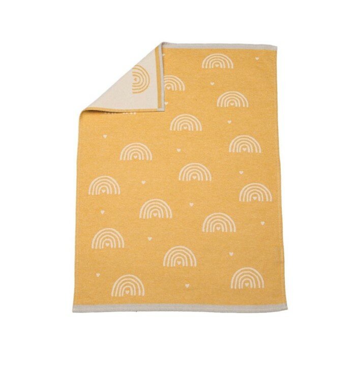 David Fussengger Yellow Rainbows Baby Blanket 90x65cm