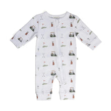 Load image into Gallery viewer, Little Bee by Dimples Cotton Zip Babygrow- Golf
