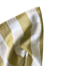 Load image into Gallery viewer, Linens &amp; More Basketweave Plaid Antique Gold Tea Towel
