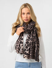 Load image into Gallery viewer, Stella &amp; Gemma Brown Leopard Scarf
