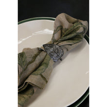 Load image into Gallery viewer, CC Interiors set of 6 Duo Leaf Napkin Ring Antique Silver Finish
