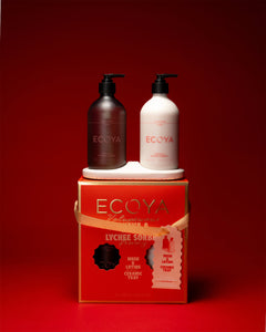 Ecoya Holiday Collection Bathroom Gift Set- Guava & Lychee Sorbet