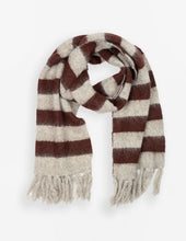 Load image into Gallery viewer, Stella &amp; Gemma Chocolate Stripe Scarf
