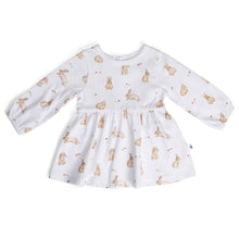 Load image into Gallery viewer, Little Bee by Dimples Cotton Long Sleeve Dress- Bunny
