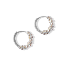 Load image into Gallery viewer, Fabuleux Vous Silver Perle Silver Twisted Pearl Petite Hoop Earring
