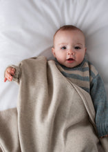 Load image into Gallery viewer, Burrow &amp; Be 100% Wool Knit Baby Blanket- Stone Taupe
