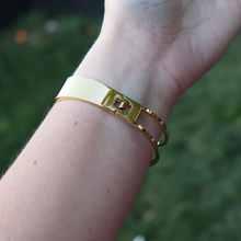 Load image into Gallery viewer, Fabuleux Vous Steel Me Yellow Gold Polar Cuff Bracelet
