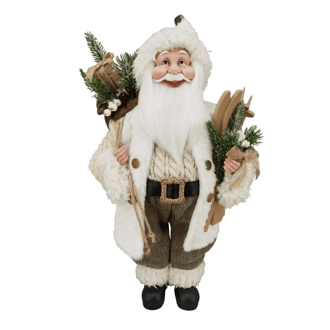 SamX Standing Santa with Fawn Coat & Gifts