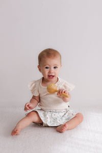 Burrow & Be Almond Blush Pointelle Flutter Bodysuit