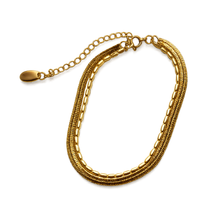 Load image into Gallery viewer, Fabuleux Vous Steel Me Double Chain Gold Bracelet
