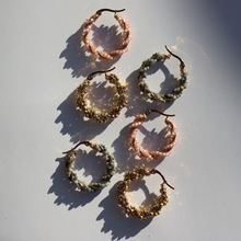 Load image into Gallery viewer, Fabuleux Vous Steel Me Dusky Blue Twist YG Hoop Earrings
