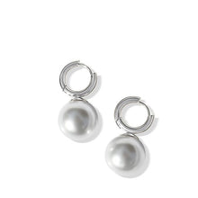 Load image into Gallery viewer, Fabuleux Vous Steel Me Silver Round Pearl Earrings

