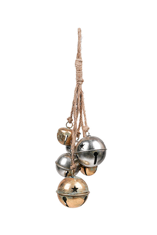 Flower Systems Gold/Silver Mix Sleigh Bells Hanging