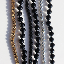 Load image into Gallery viewer, Fabuleux Vous The Black Edit Black Onyx, Fresh Water Pearl &amp; Silver Chain Bracelet
