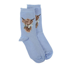 Load image into Gallery viewer, Wrendale Designs "Daisy Coo" Highland Cow Socks

