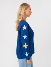 Load image into Gallery viewer, Stella &amp; Gemma Classic Sweater- Navy Star Crossed
