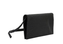 Load image into Gallery viewer, Lund &amp; Co Sommarlov Crossbody Leather Clutch- Black Croc
