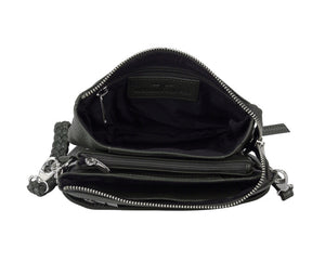 Urban Forest Sofie Small Leather Clutch/Sling- Rambler Forest Green