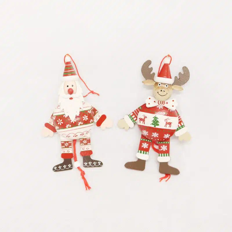 Le Forge Whimsical Santa/Reindeer Jumping