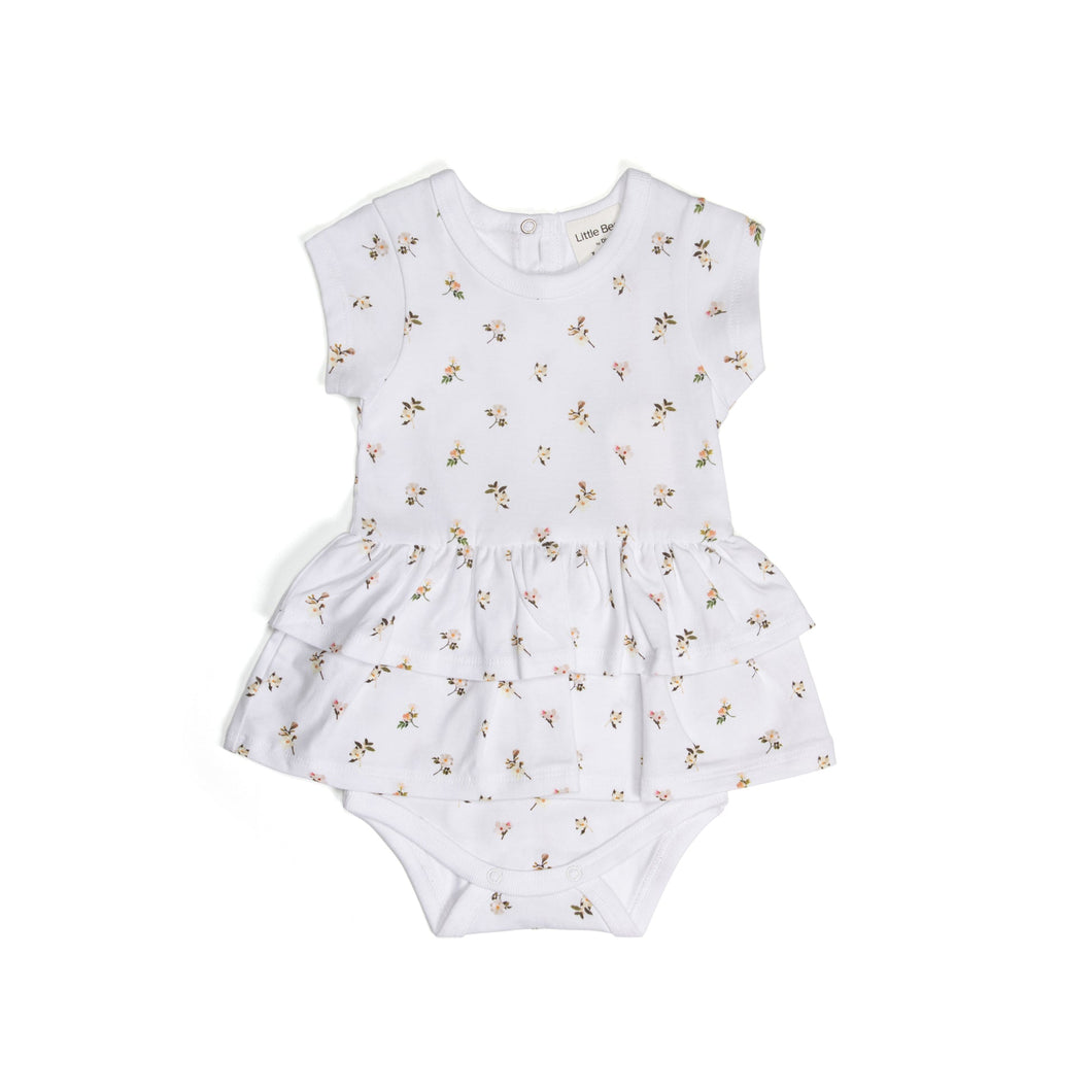 Little Bee by Dimples Cotton Skirt Bodysuit- Floral